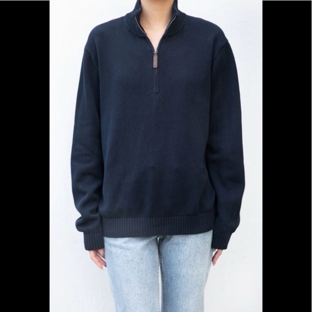 St. John's Bay Men's Navy Zip-Up Sweater